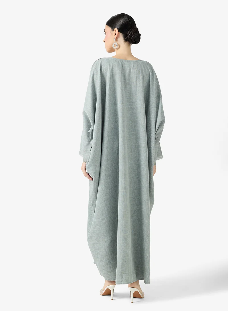 hayas closet Embroidered Belted Jalabiya